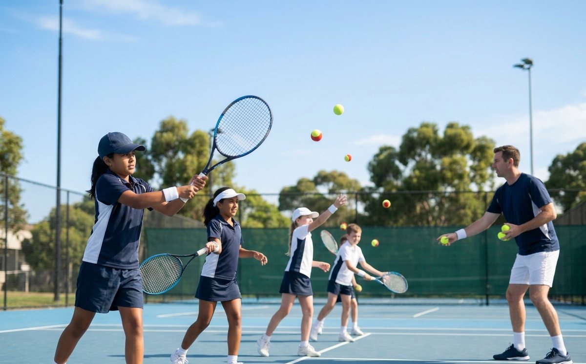 Coaches on court at the academy